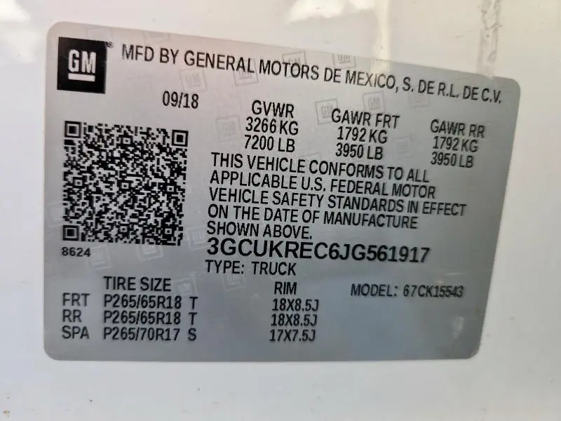 2018 CHEVROLET SILVERADO K1500 LT  