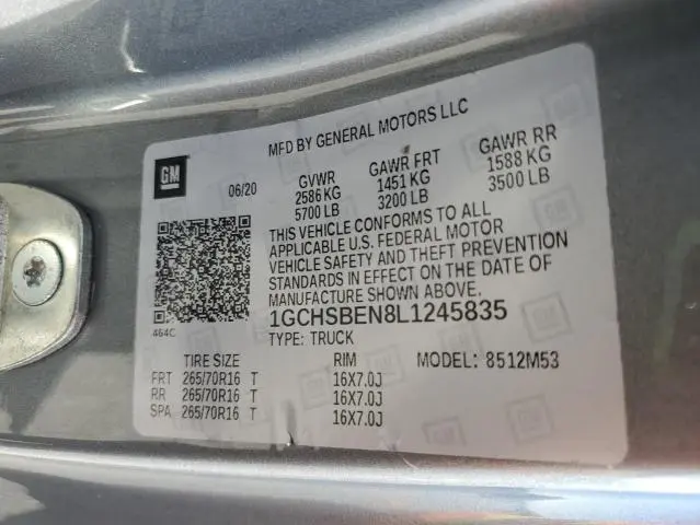 2020 CHEVROLET COLORADO   