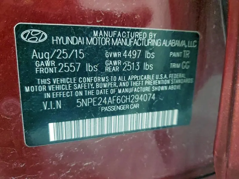 2016 HYUNDAI SONATA SE  