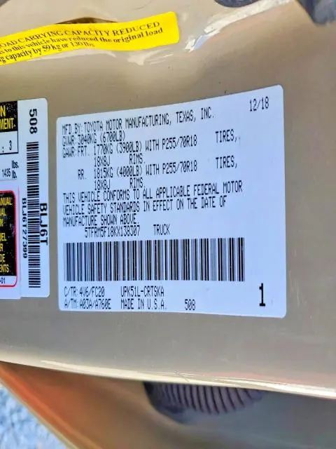 2019 TOYOTA TUNDRA DOUBLE CAB SR  