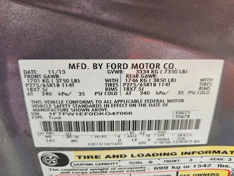 2013 FORD F150 SUPERCREW  