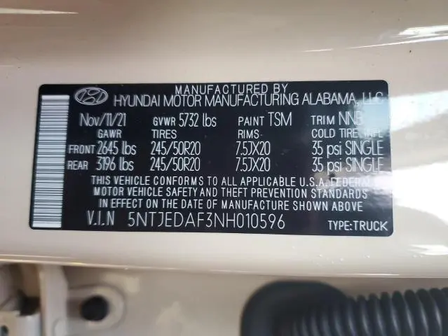 2022 HYUNDAI SANTA CRUZ LIMITED  