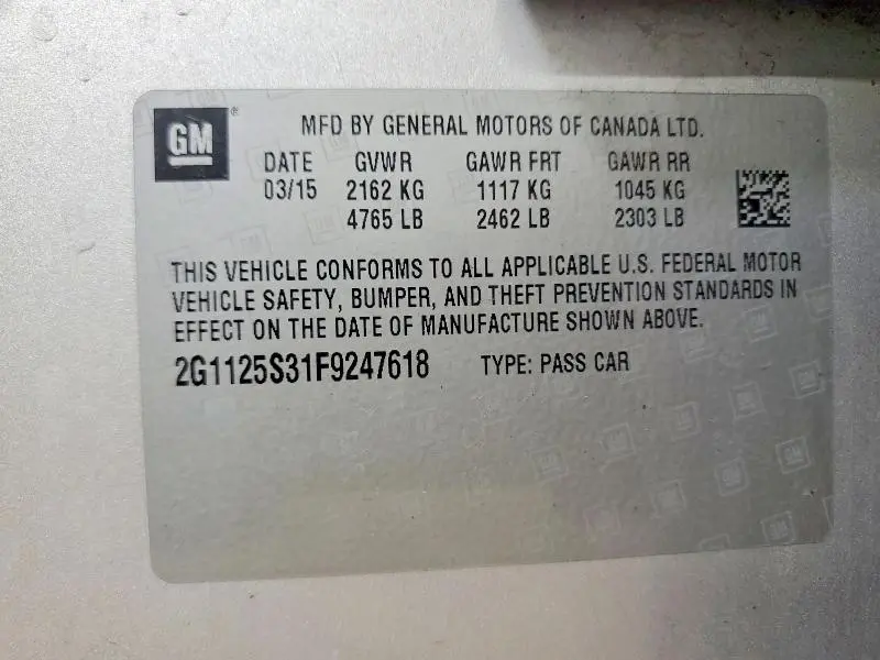 2015 CHEVROLET IMPALA LT  