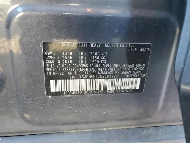 2016 SUBARU LEGACY 3.6R LIMITED  