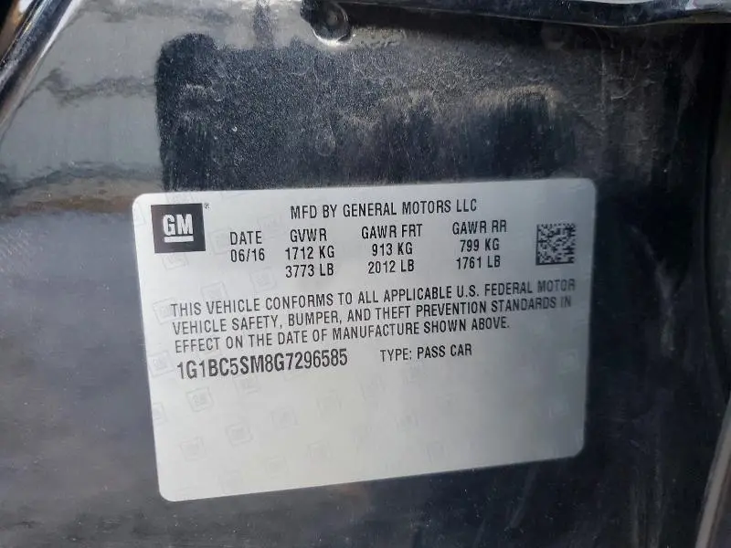 2016 CHEVROLET CRUZE LS  