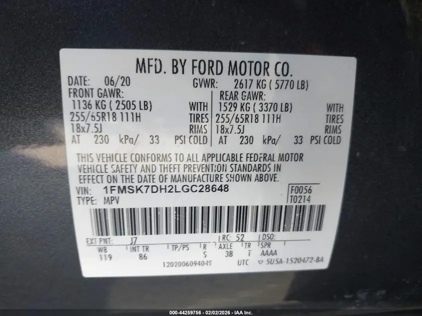 2020 FORD EXPLORER XLT