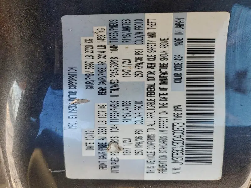 2013 MAZDA CX-9 TOURING  