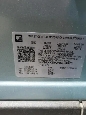 2022 CHEVROLET EQUINOX LT  