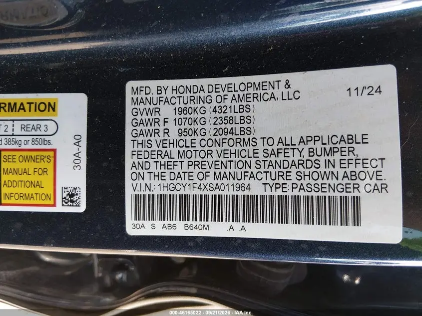 2025 HONDA ACCORD SE