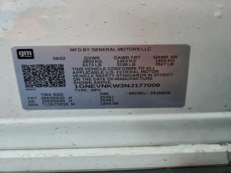 2022 CHEVROLET TRAVERSE HIGH COUNTRY  