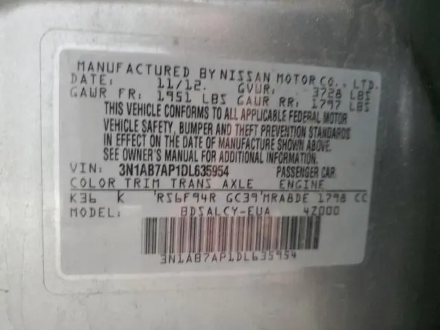 2013 NISSAN SENTRA S  