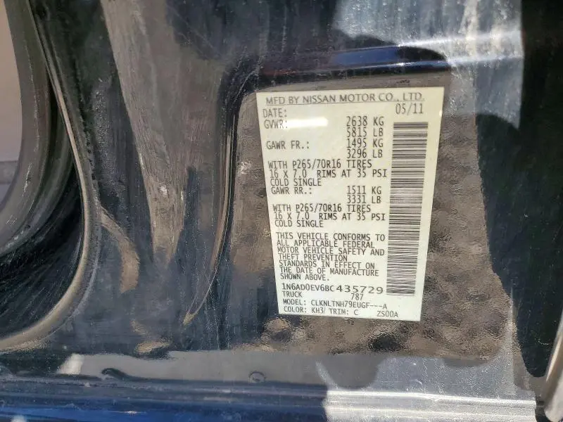2011 NISSAN FRONTIER S  