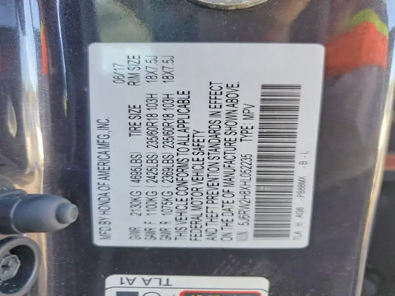 2017 HONDA CR-V EXL  