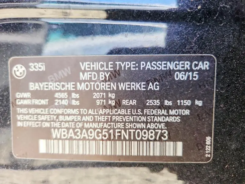 2015 BMW 335 I  