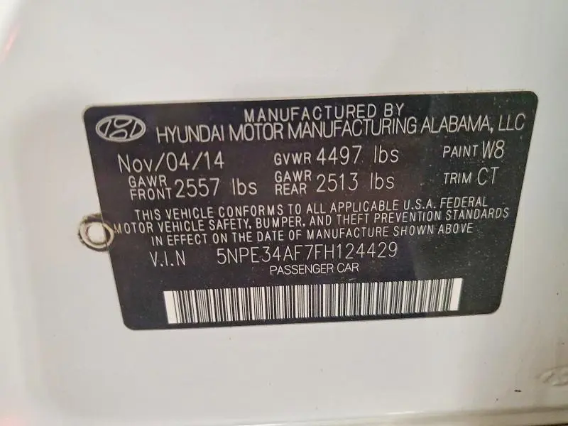 2015 HYUNDAI SONATA LIMITED  