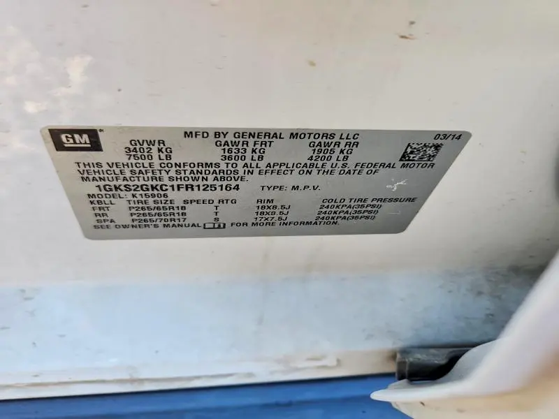 2015 GMC YUKON XL K1500 SLE  