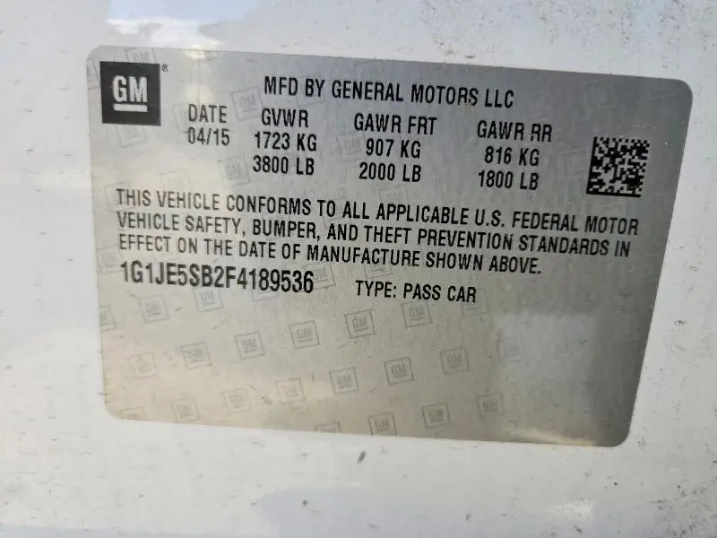 2015 CHEVROLET SONIC LTZ  