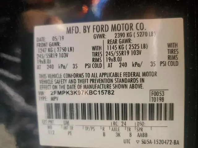 2019 FORD EDGE TITANIUM  