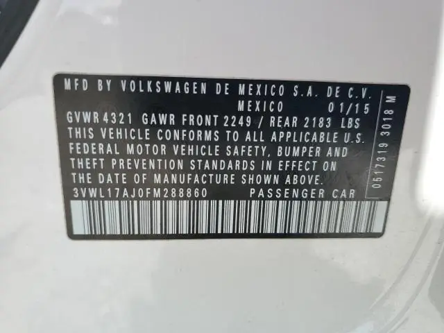 2015 VOLKSWAGEN JETTA SEL  