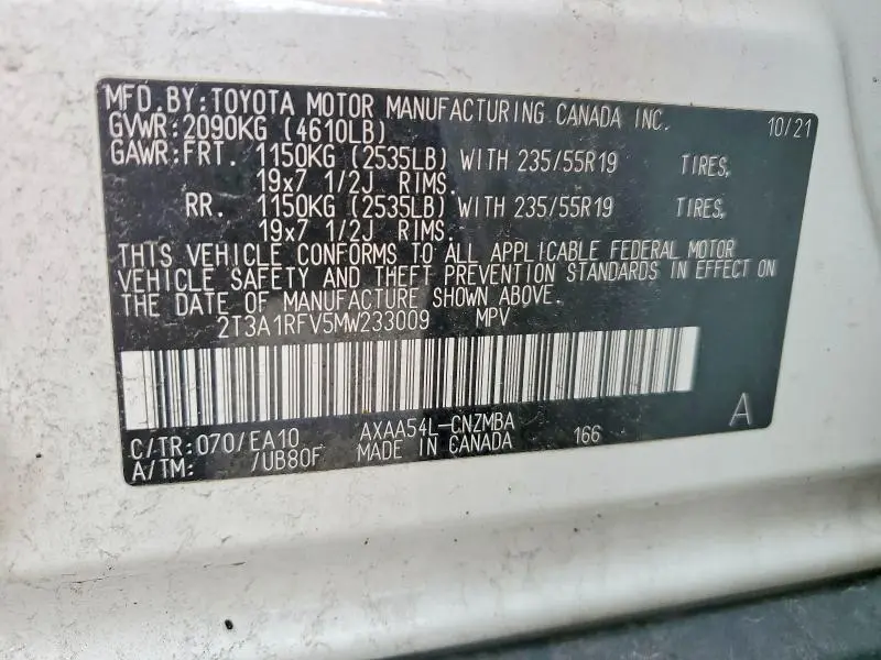 2021 TOYOTA RAV4 XLE PREMIUM  