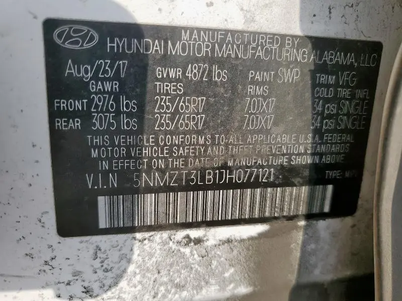 2018 HYUNDAI SANTA FE SPORT   