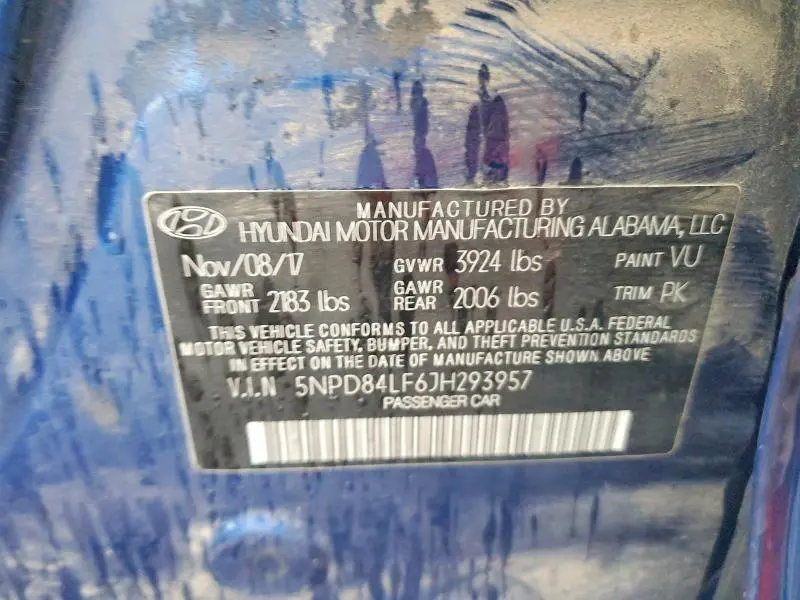 2018 HYUNDAI ELANTRA SEL  