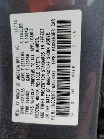 2016 HONDA ACCORD SPORT  