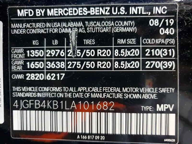 2020 MERCEDES-BENZ GLE 350 4MATIC  