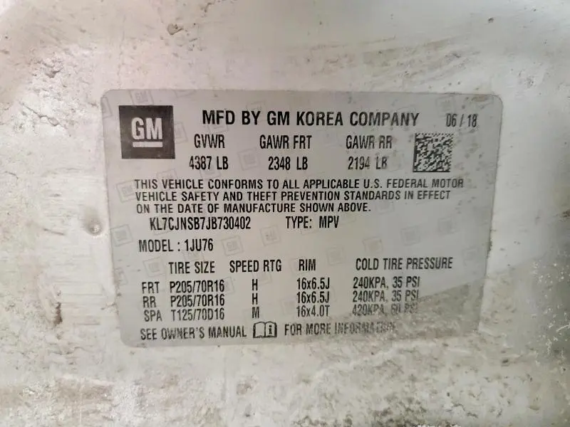 2018 CHEVROLET TRAX LS  