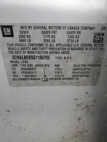 2016 CHEVROLET EQUINOX LS  