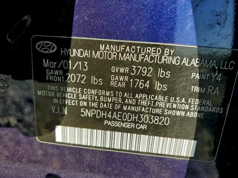 2013 HYUNDAI ELANTRA GLS  