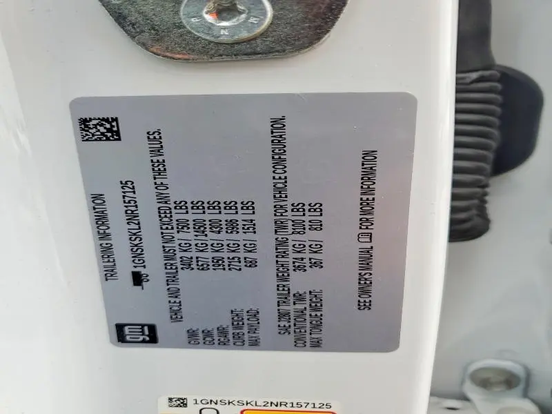 2022 CHEVROLET TAHOE K1500 PREMIER  