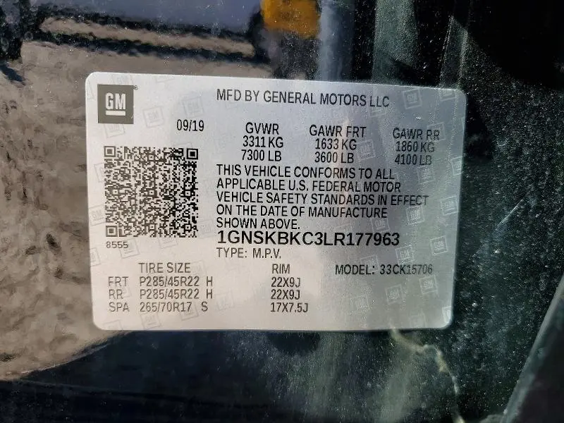 2020 CHEVROLET TAHOE K1500 LT  