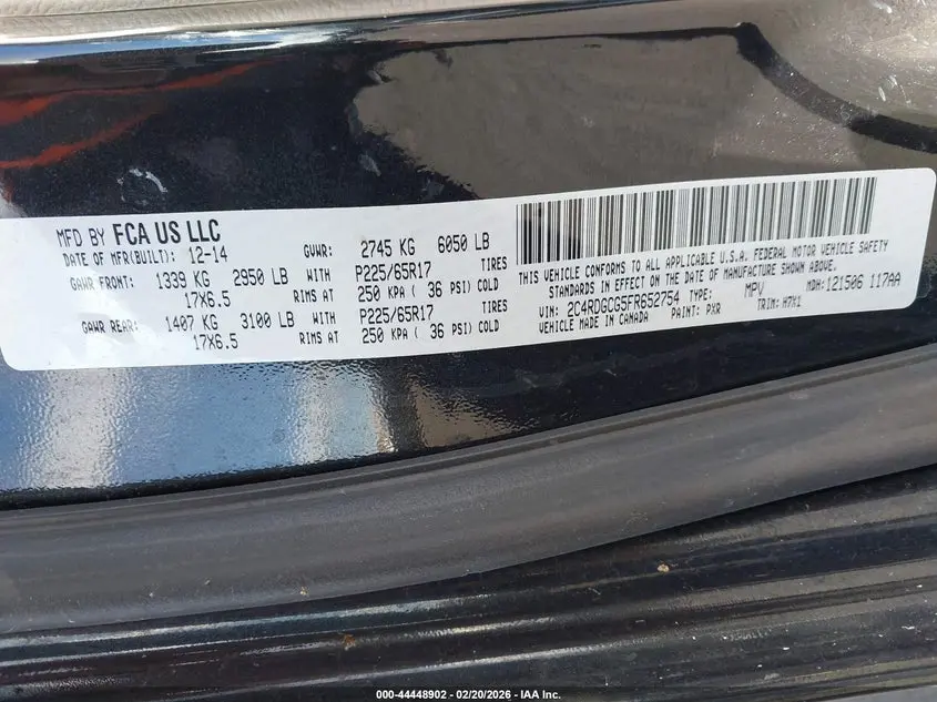 2015 DODGE GRAND CARAVAN SXT