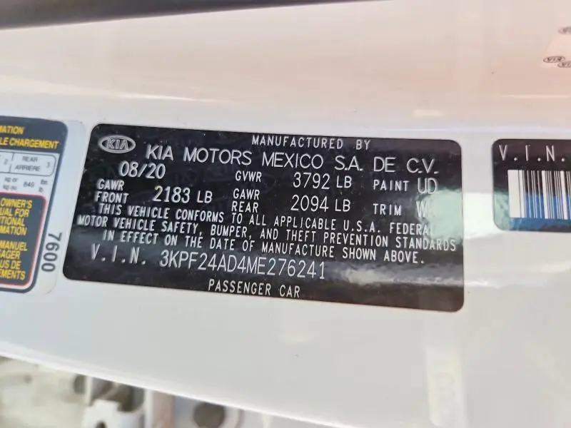 2021 KIA FORTE FE  