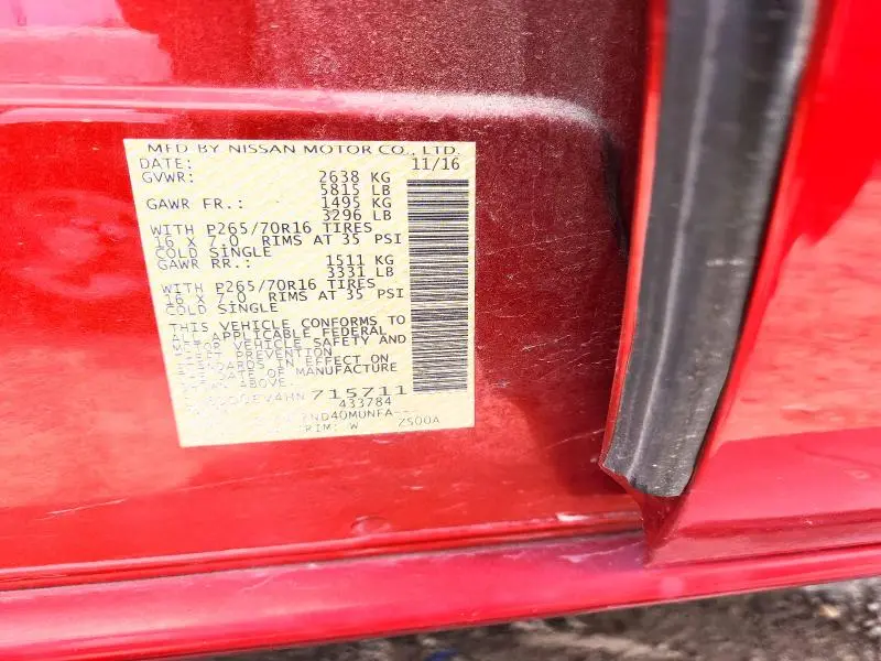 2017 NISSAN FRONTIER SV  