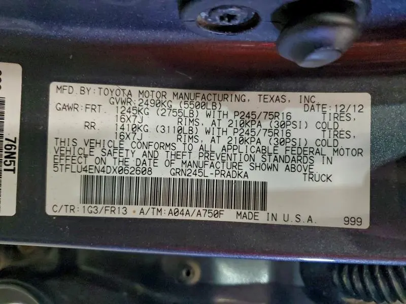 2013 TOYOTA TACOMA DOUBLE CAB  