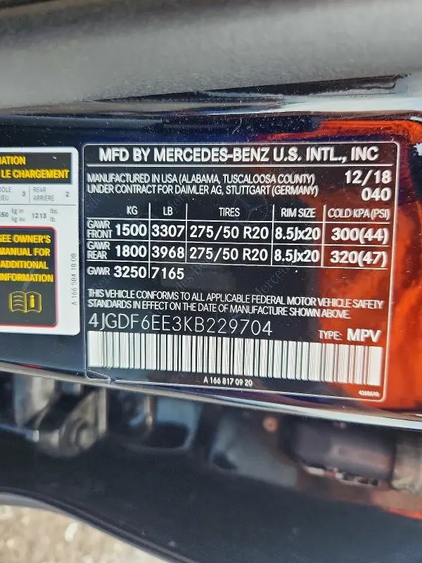 2019 MERCEDES-BENZ GLS 450 4MATIC  
