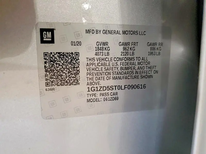 2020 CHEVROLET MALIBU LT  