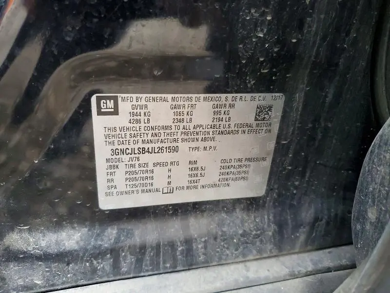 2018 CHEVROLET TRAX 1LT  