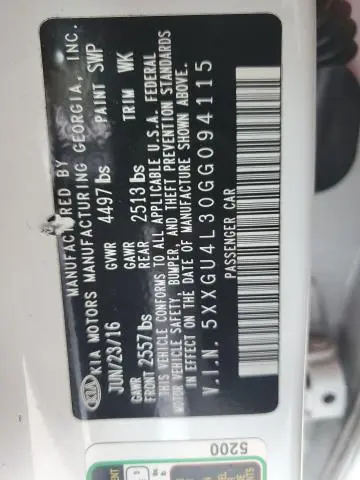 2016 KIA OPTIMA EX  