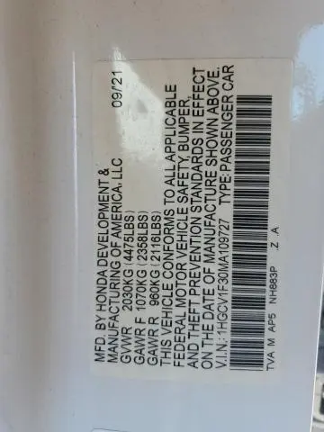 2021 HONDA ACCORD SPORT  