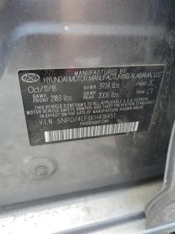 2019 HYUNDAI ELANTRA SE  