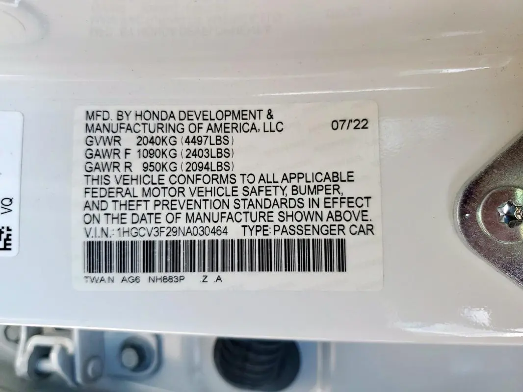 2022 HONDA ACCORD HYBRID SPORT  