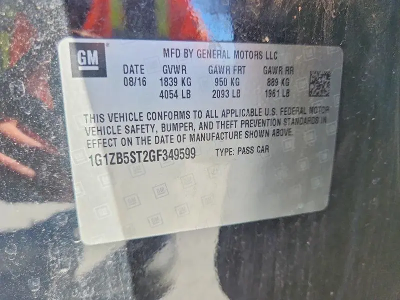 2016 CHEVROLET MALIBU LS  