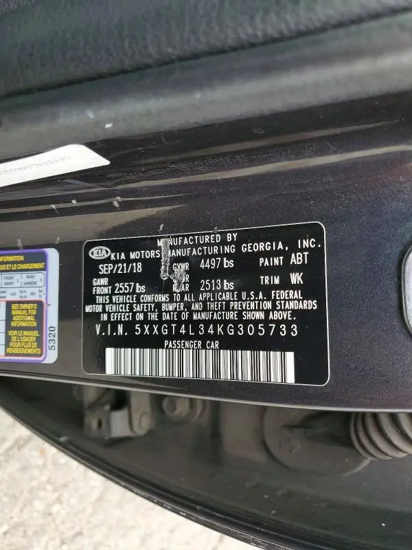 2019 KIA OPTIMA S  