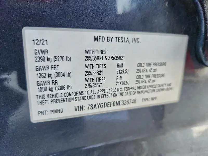 2022 TESLA MODEL Y   