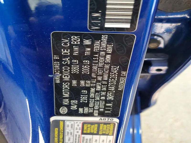 2018 KIA FORTE S  