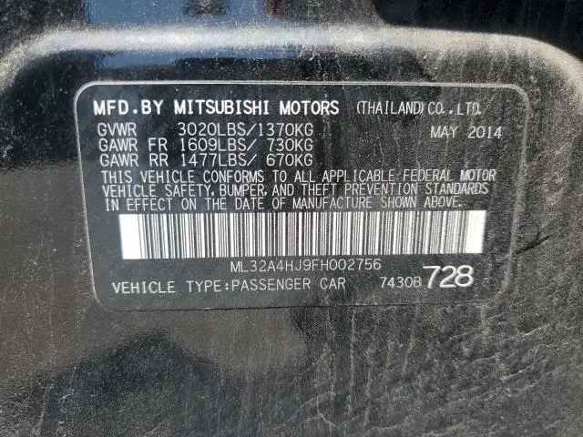 2015 MITSUBISHI MIRAGE ES  