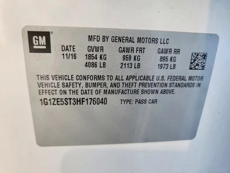 2017 CHEVROLET MALIBU LT  